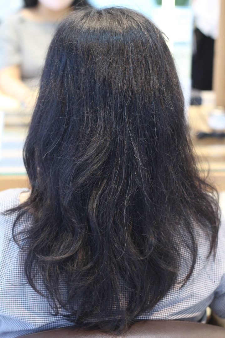 髪の毛の表面のチリチリを縮毛矯正せずにどうにかする裏技 座間 相模原 クセ毛美容師石川のブログ